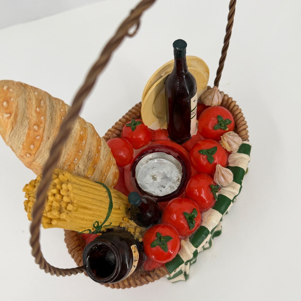 Wax Warmer Italian Picnic Basket Tealight Holder Home Decor Multicolor Food - Picture 10 of 11